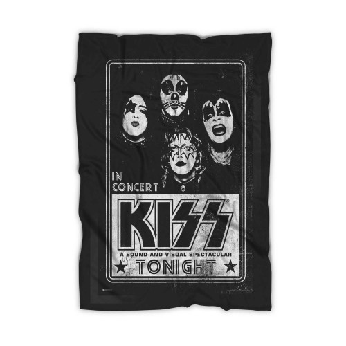 Kiss Live In Concert Kiss Band Heavy Metal Music Merch 1970S Retro Vintage Concert Tour Blanket