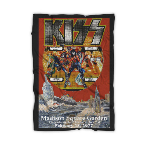 Kiss Madison Square Garden Vintage Concert Blanket