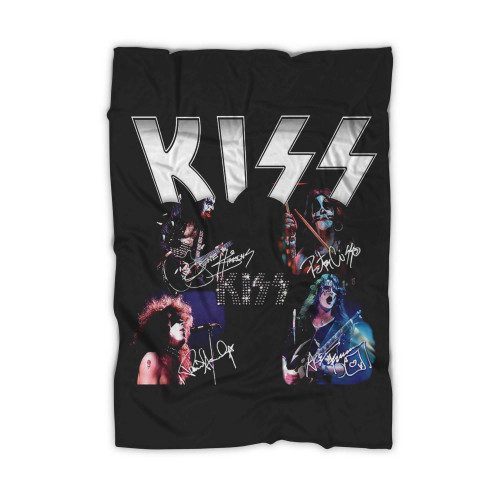 Kiss Signatures Rock Band Blanket
