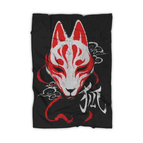 Kitsune Mask Japanese Traditional Tokyo Yokai Harajuku Blanket