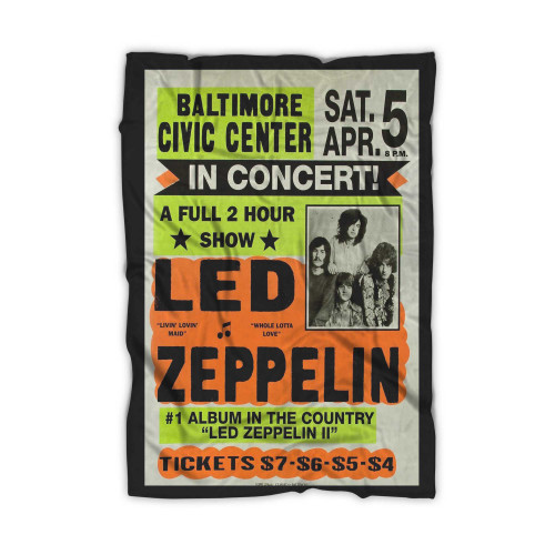 Led Zeppelin Live In Baltimore Concert Artist Blanket