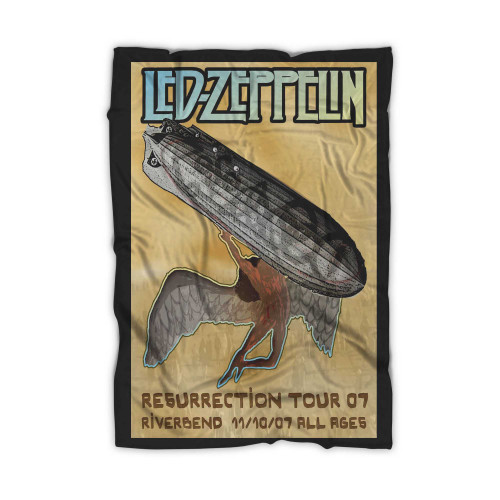 Led Zeppelin Resurrection Tour Graphic Music Rock Concert  Life Size S By Jacob George Blanket