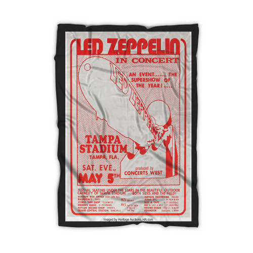 Led Zeppelin Tampa Stadium Concert Handbill Blanket