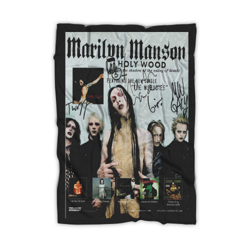 Manson Band Fully Signed Page Removed From The Ozzfest Programme 2001 Poster Blanket