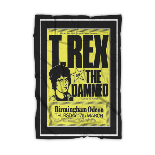 Marc Bolan T Rex Plus The Damned Concert Art Print Blanket