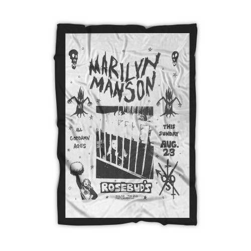 Marilyn Manson Concert Flyer 1993 Rosebuds Blanket