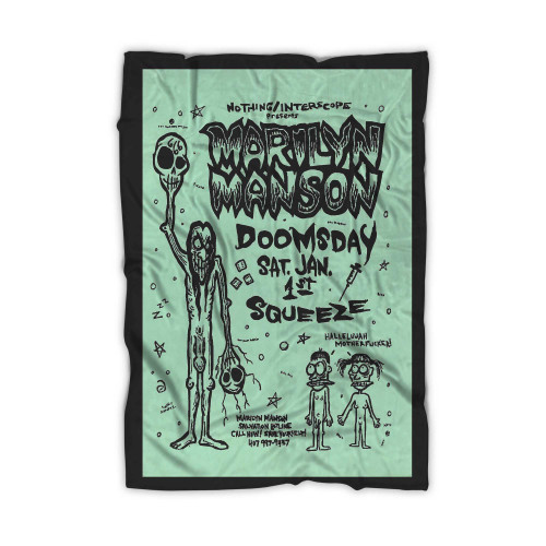 Marilyn Manson Concert Flyer 1994 Squeeze Green Blanket