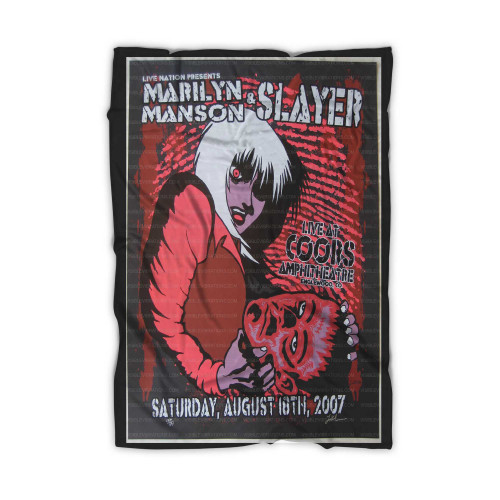 Marilyn Manson Slayer Concert Poster 2007 Blanket