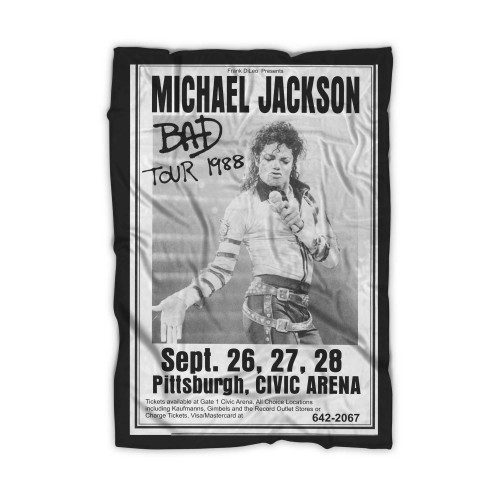 Michael Jackson 1988 Bad Tour Poster Blanket