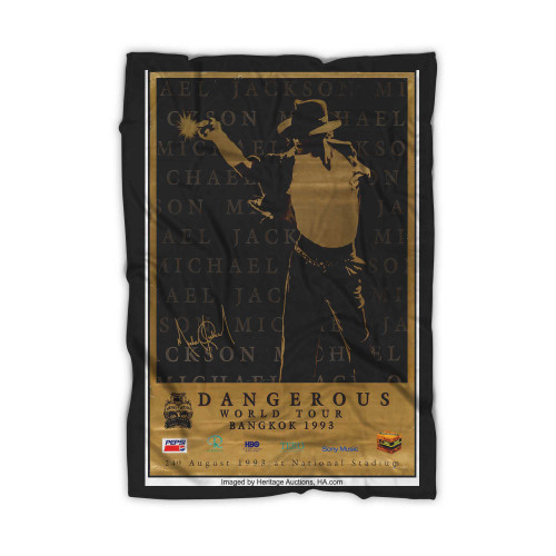 Michael Jackson Dangerous World Tour Poster Blanket
