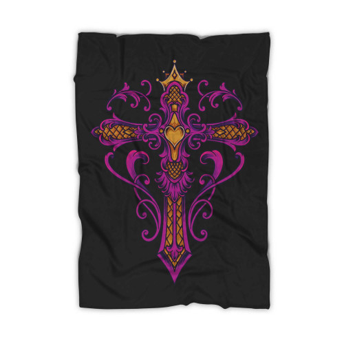 Purple Vine Cross Blanket