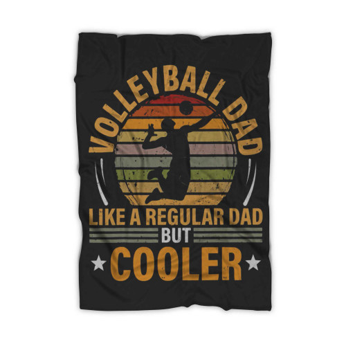 Retro Vintage Dad Volleyball Player Fan Blanket