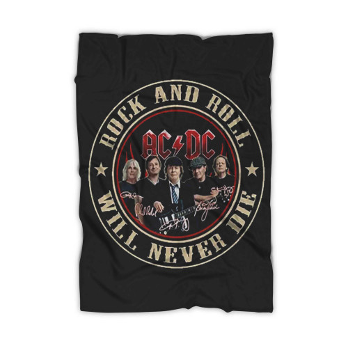 Rock And Roll Never Die Rock Band Music Blanket