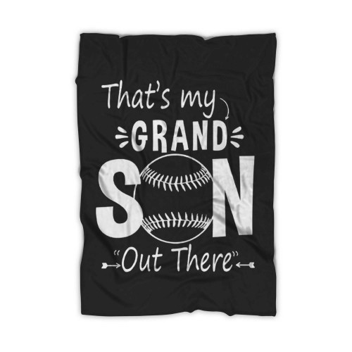 Thats My Grand Son Grandma Baseball Blanket