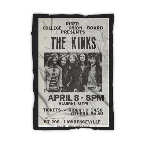 The Kinks 1973 Rider College Lawrence Township Nj Concert Blanket