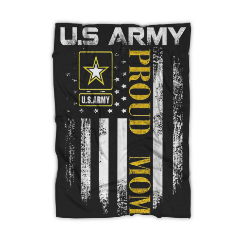 Us Army Proud Mom With American Flag Blanket