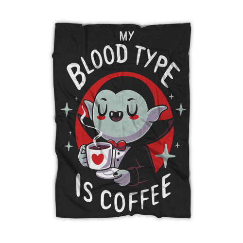 Vampire Coffee Quote Cute Dracula Blanket