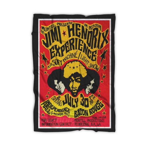Vintage Jimi Hendrix Concert Print Blanket