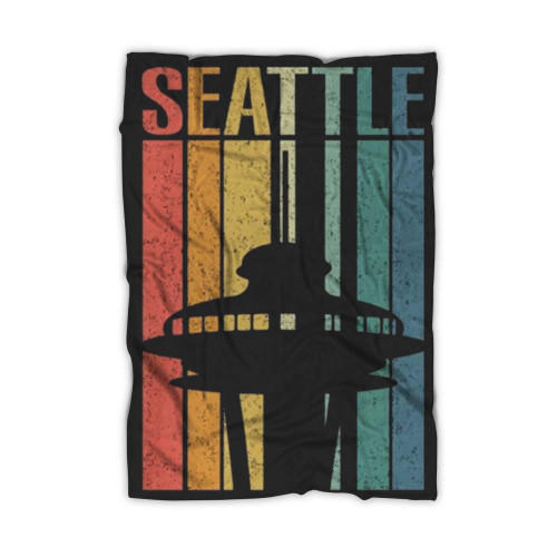 Vintage Seattle Space Needle Retro Seattle Pride Blanket