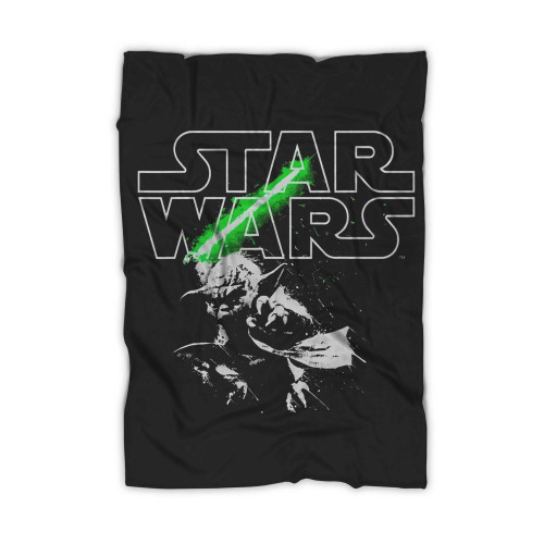 Yoda Lightsaber Logo Blanket