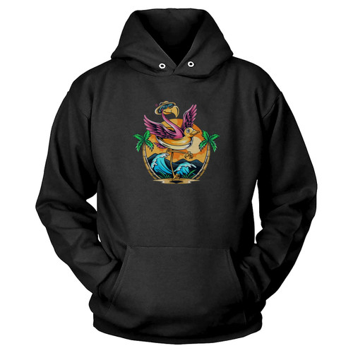 Flamingo On Vacation Summer Funny Hoodie