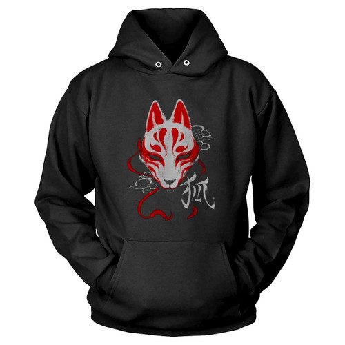 Kitsune Mask Japanese Traditional Tokyo Yokai Harajuku Hoodie