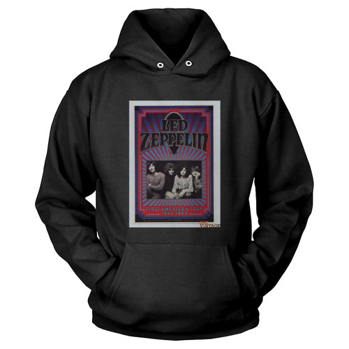 Led Zeppelin Postcard 1968 First American Tour Hoodie