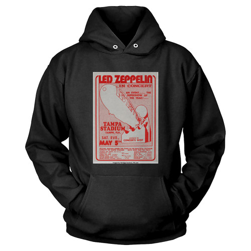 Led Zeppelin Tampa Stadium Concert Handbill Hoodie