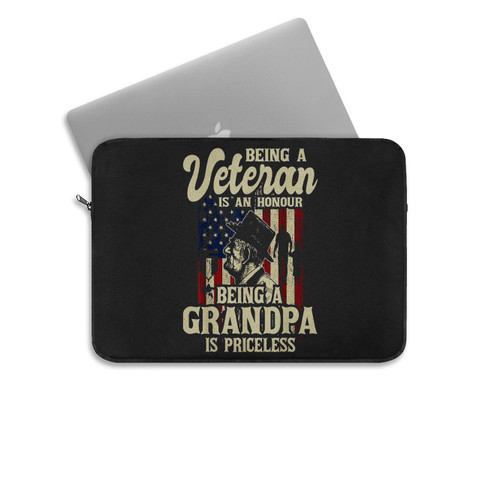 Being A Veteran Is An Honour Patriotic Us Veteran Grandpa Laptop Sleeve