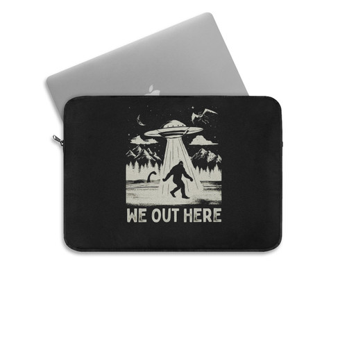 Cryptids We Out Here Bigfoot Mothman Nessie Alien Ufo Laptop Sleeve