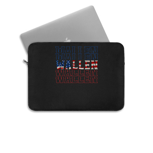 Cute Wallen American Flag Red White Blue Laptop Sleeve