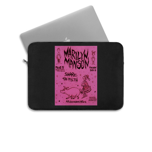 Early Marilyn Manson Concert Flyer 1992 Laptop Sleeve