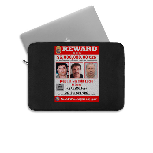 El Chapo Wanted Poster Laptop Sleeve