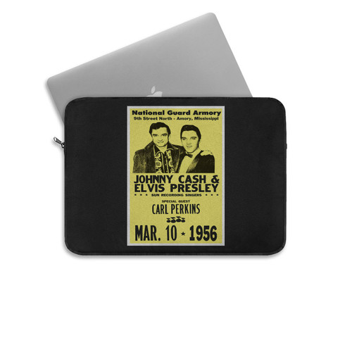 Elvis Presley Johnny Cash National Guard Armory Vintage Style Showprint Laptop Sleeve
