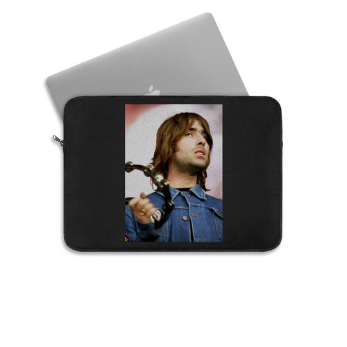 Liam Gallagher Playing The Tambourine England 2000 Poster Laptop Sleeve