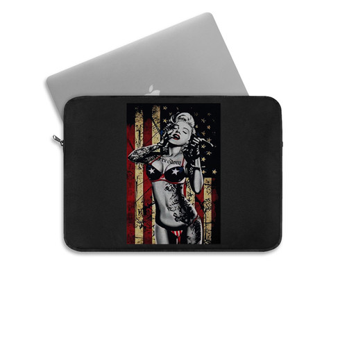 Marilyn Monroe American Flag Laptop Sleeve