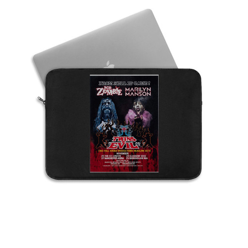 Original Concert Poster 2012 Rob Zombie And Marilyn Manson Twins Of Evil United Kingdom Laptop Sleeve