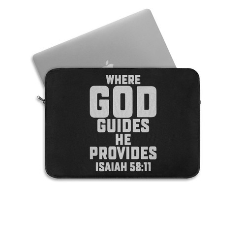 Where God Guides He Provides Christian Laptop Sleeve