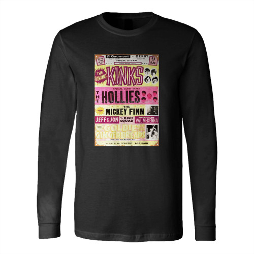 1965 The Hollies The Kinks British Concert Long Sleeve T-Shirt Tee