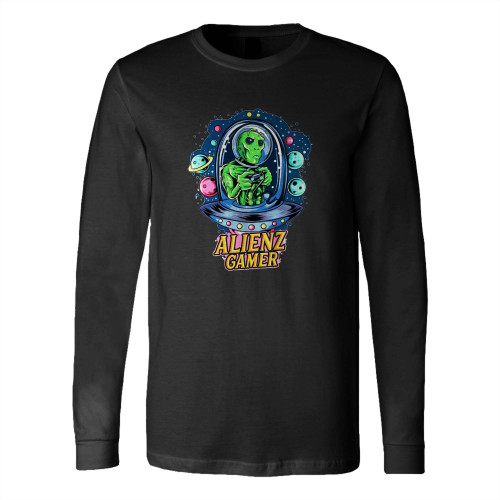 Alienz Gamer Funny Alien Space Long Sleeve T-Shirt Tee