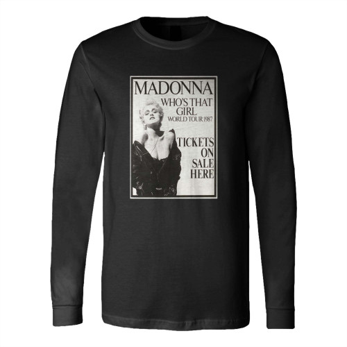 Bonhams Madonna A Concert Poster For Who'S That Girl 1987 Long Sleeve T-Shirt Tee