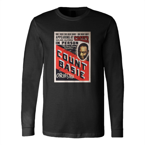 Count Basie Concert Promo Poster Live Oakland California Usa A2 Long Sleeve T-Shirt Tee