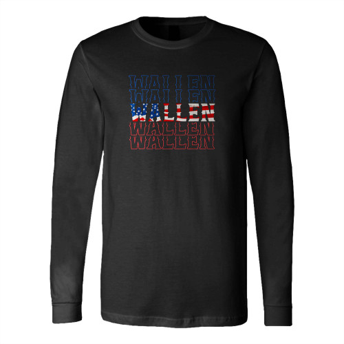 Cute Wallen American Flag Red White Blue Long Sleeve T-Shirt Tee