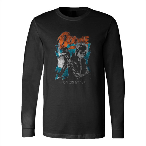 David Bowie 1972 World Tour Vintage Long Sleeve T-Shirt Tee