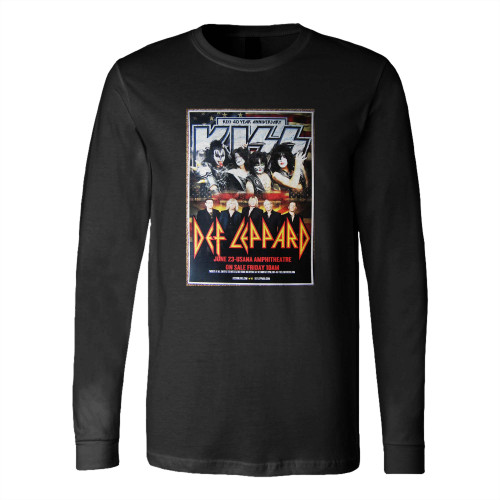 Def Leppard & Kiss 2014 Gig Utah Gene Simmons Concert Long Sleeve T-Shirt Tee