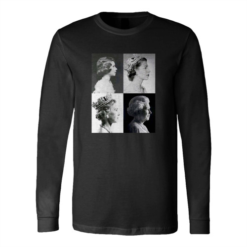 Elizabeth Ii Queen Collage Long Sleeve T-Shirt Tee