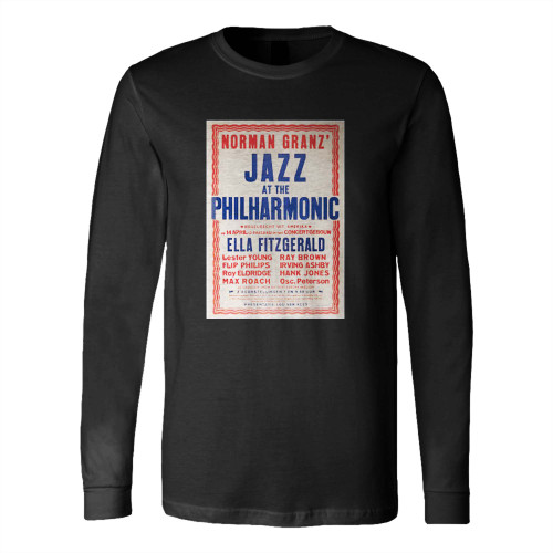 Ella Fitzgerald Jazz At The Philharmonic 1957 Dutch Concert Poster Long Sleeve T-Shirt Tee