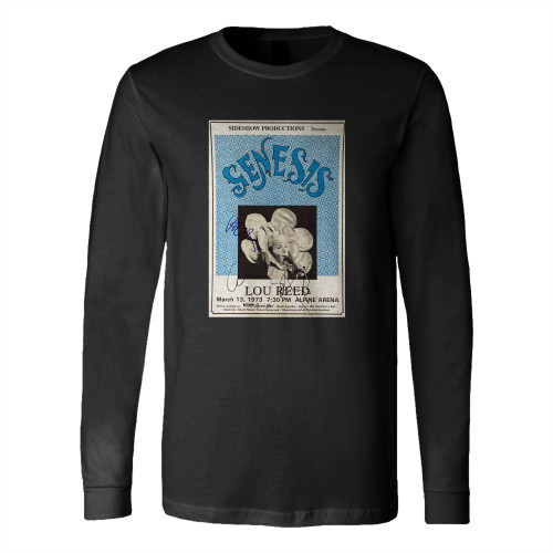 Genesis Phil Collins Lou Reed Rare Dual Signed Original 1973 Concert Poster Long Sleeve T-Shirt Tee