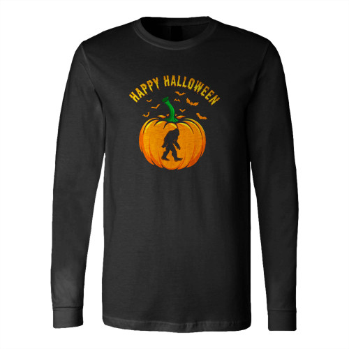 Happy Halloween Sasquatch Cryptid Halloween Pumpkin Long Sleeve T-Shirt Tee