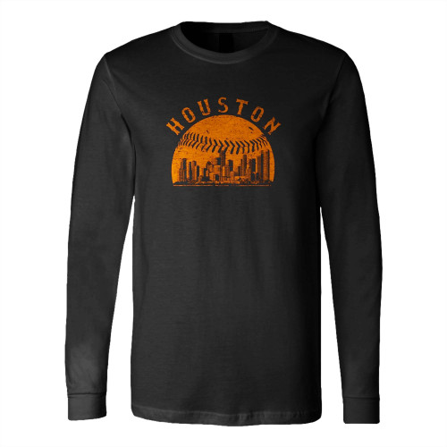 Houston Baseball Vintage Retro City Long Sleeve T-Shirt Tee